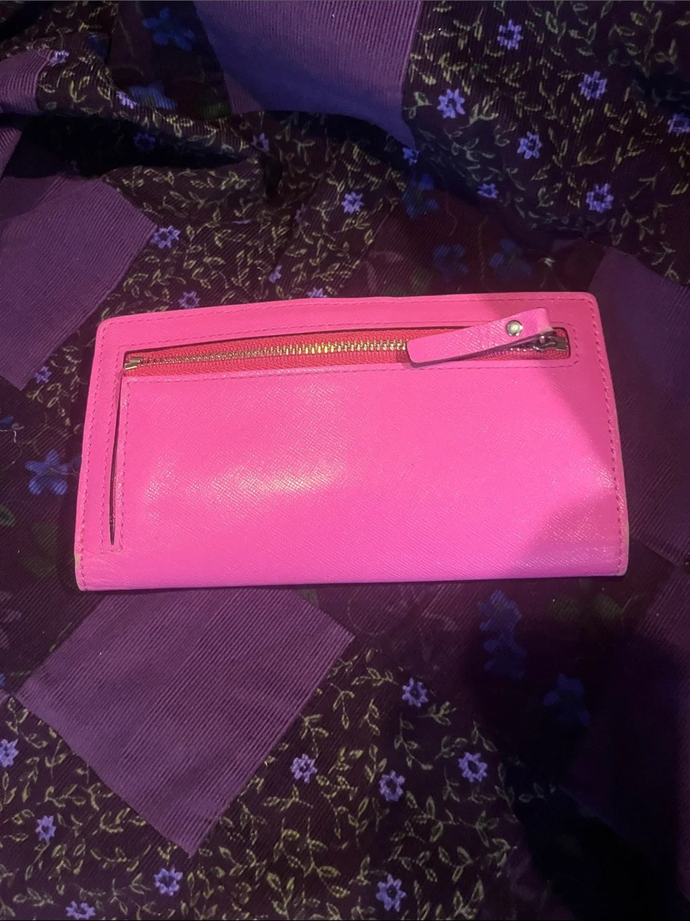 kate spade pink zip-around wallet